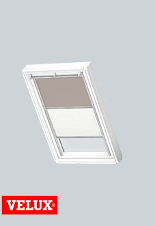 Duo Blind (Blackout), 4580 Light Taupe & 1016 White - VELUX Loft Blind